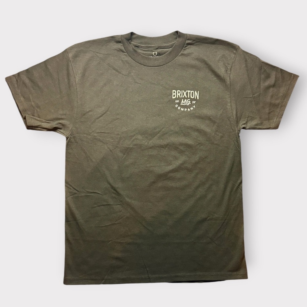 Brixton Mfg‎ Co Mens Standard Fit Graphic T-Shirt Charcoal Gray Medium